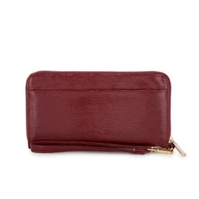 Kate Burgundy Faux Textured Leather Clutch