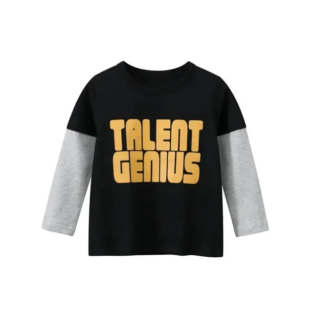 Kids Boys Rugby Print Cotton Long Sleeve Tees for 2-9 years