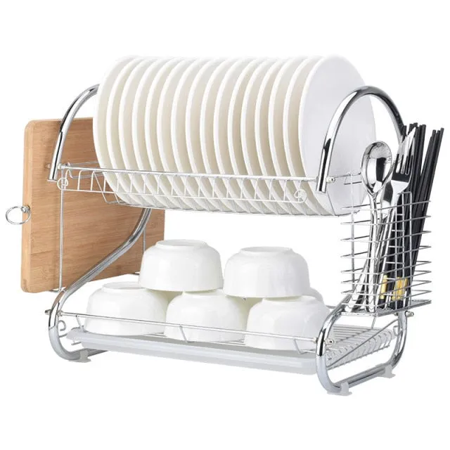 Kitchen Stainless Steel Rack Tableware Organizer