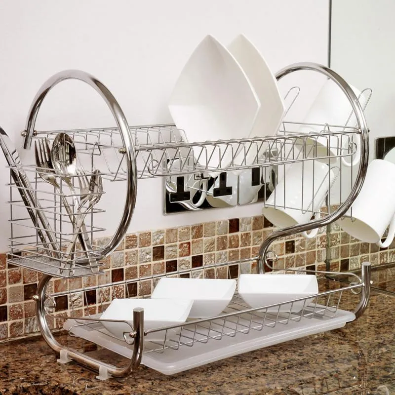 Kitchen Stainless Steel Rack Tableware Organizer