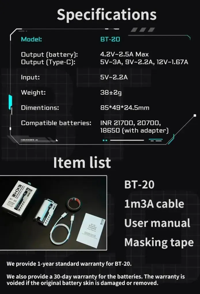 Kodai BT-20 Rechargeable Battery Power Bank