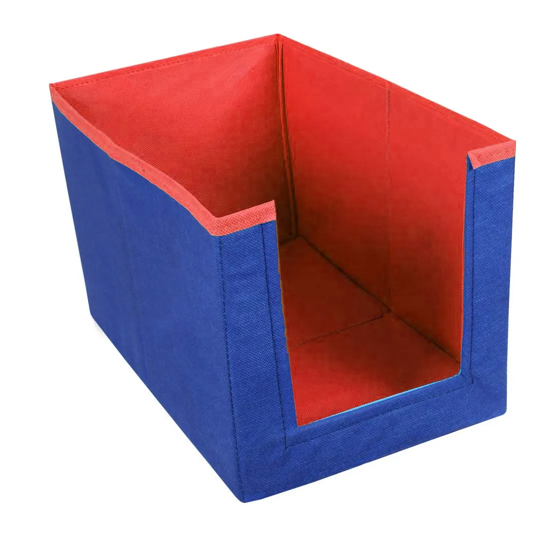 Kuber Industries 2 Pieces Non Woven Wardrobe Cloths Organizer-Shirt Stacker Storage Box (Blue & Red)-KUBMART11327