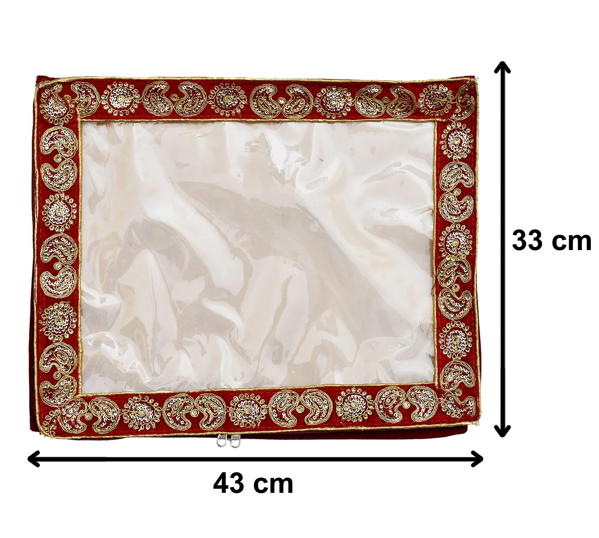 Kuber Industries Carry Design 3" inch Tranasparent PVC Foldable, Waterproof Saree Cover, Saree Organizer - Pack of 2 (Maroon)-HS_38_KUBMART21559