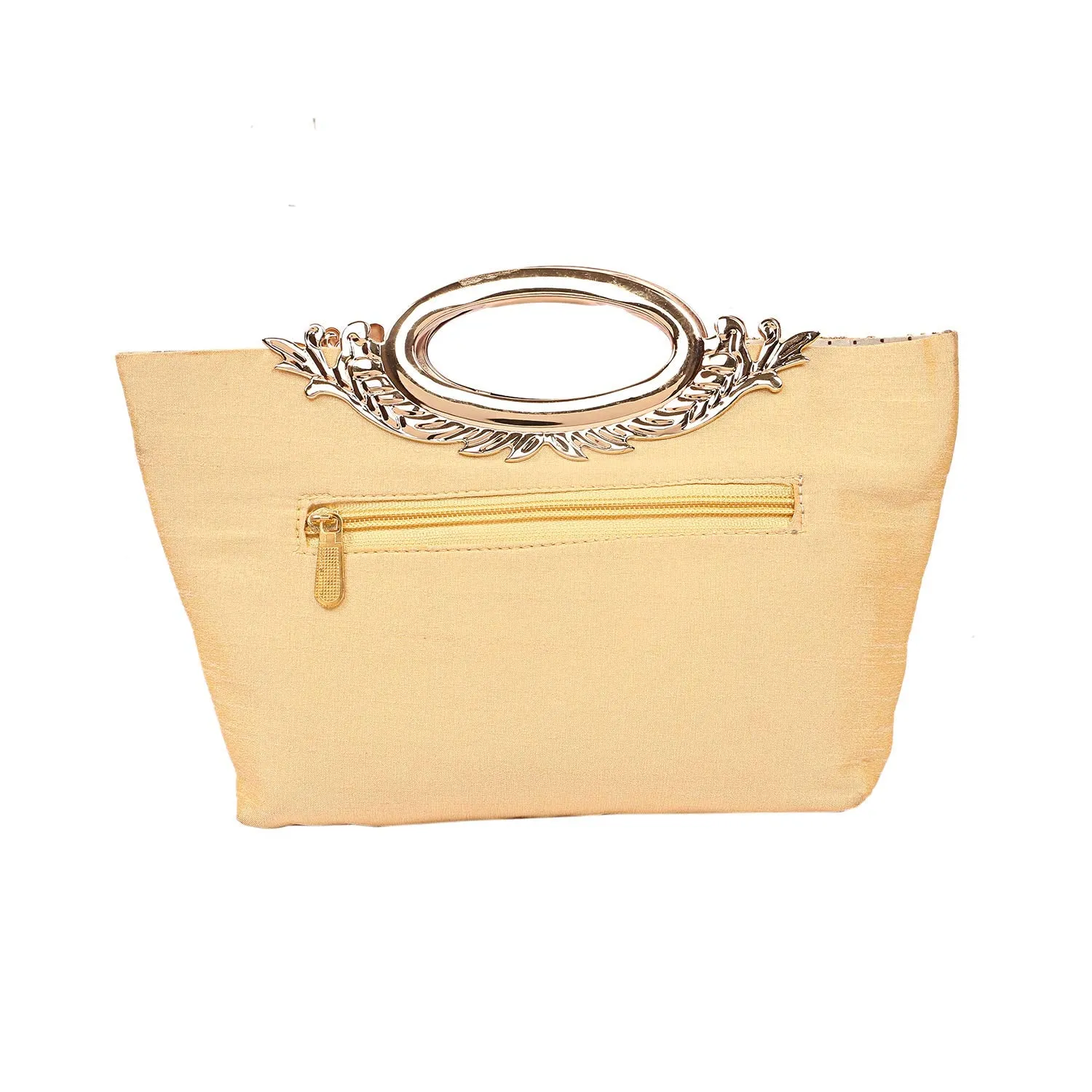 Kuber Industries Silk Clutch Ladies Handbag (Cream) -CTKTC8789