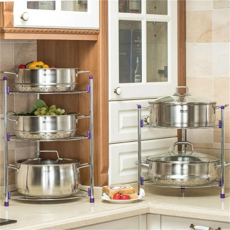 Large 5 Tier Pots And Pans Storage Organizer Rack