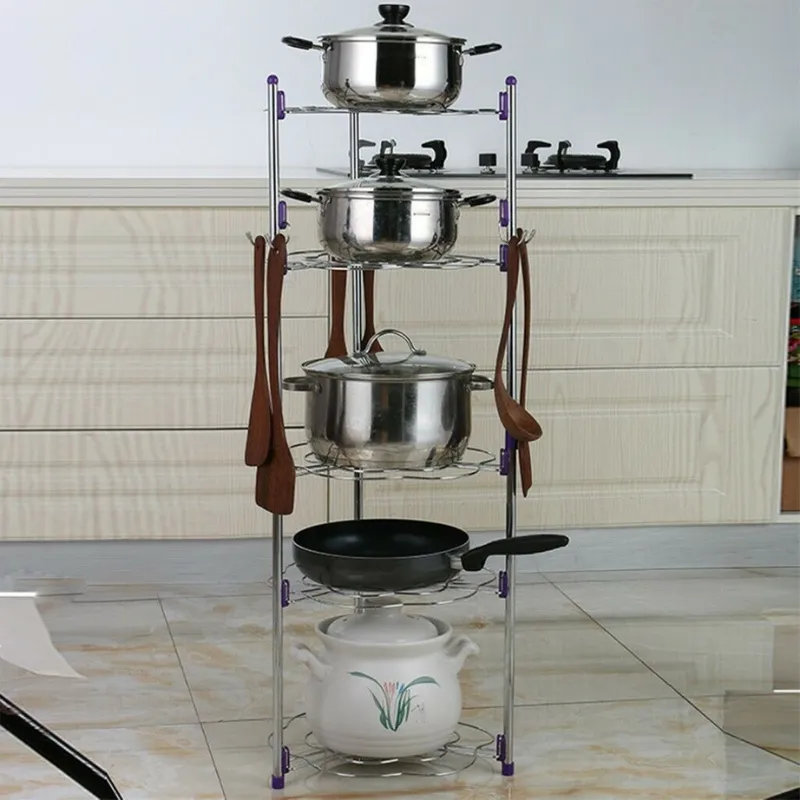 Large 5 Tier Pots And Pans Storage Organizer Rack