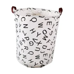 Large Collapsible Waterproof Laundry Basket - Black & White