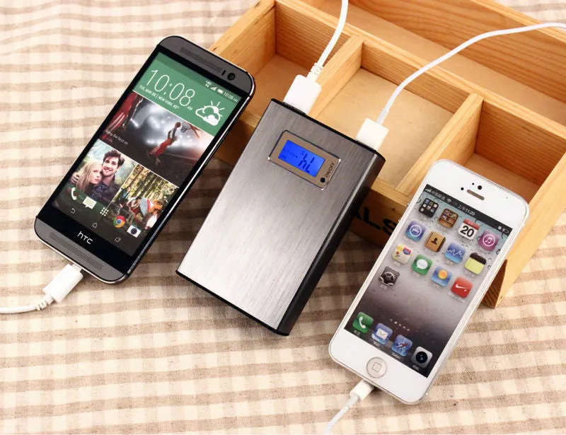 LCD Display Power Bank 12000mah Portable Charger Dual USB External Battery Charger Battery Bank For IPhones IPad Samsung