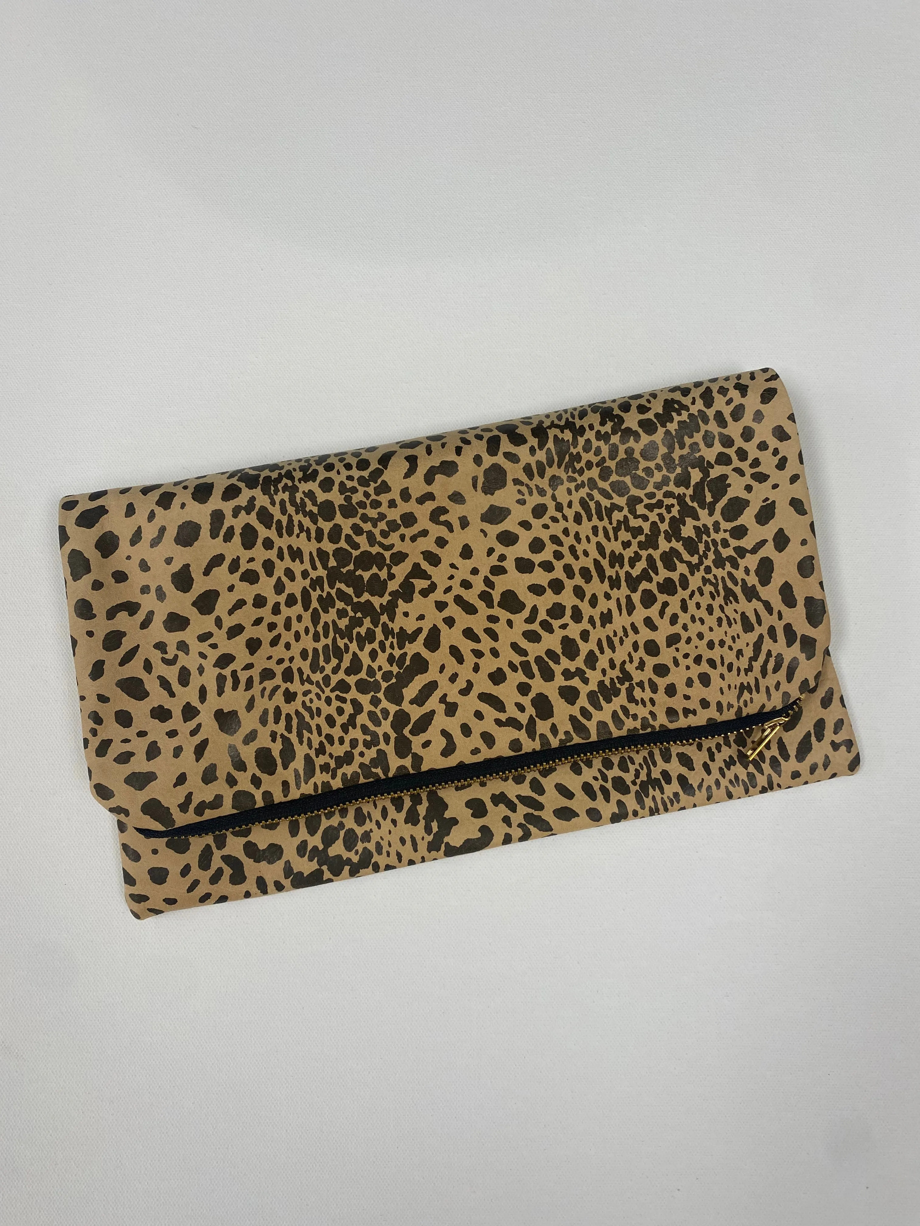 Leather Foldover Clutch