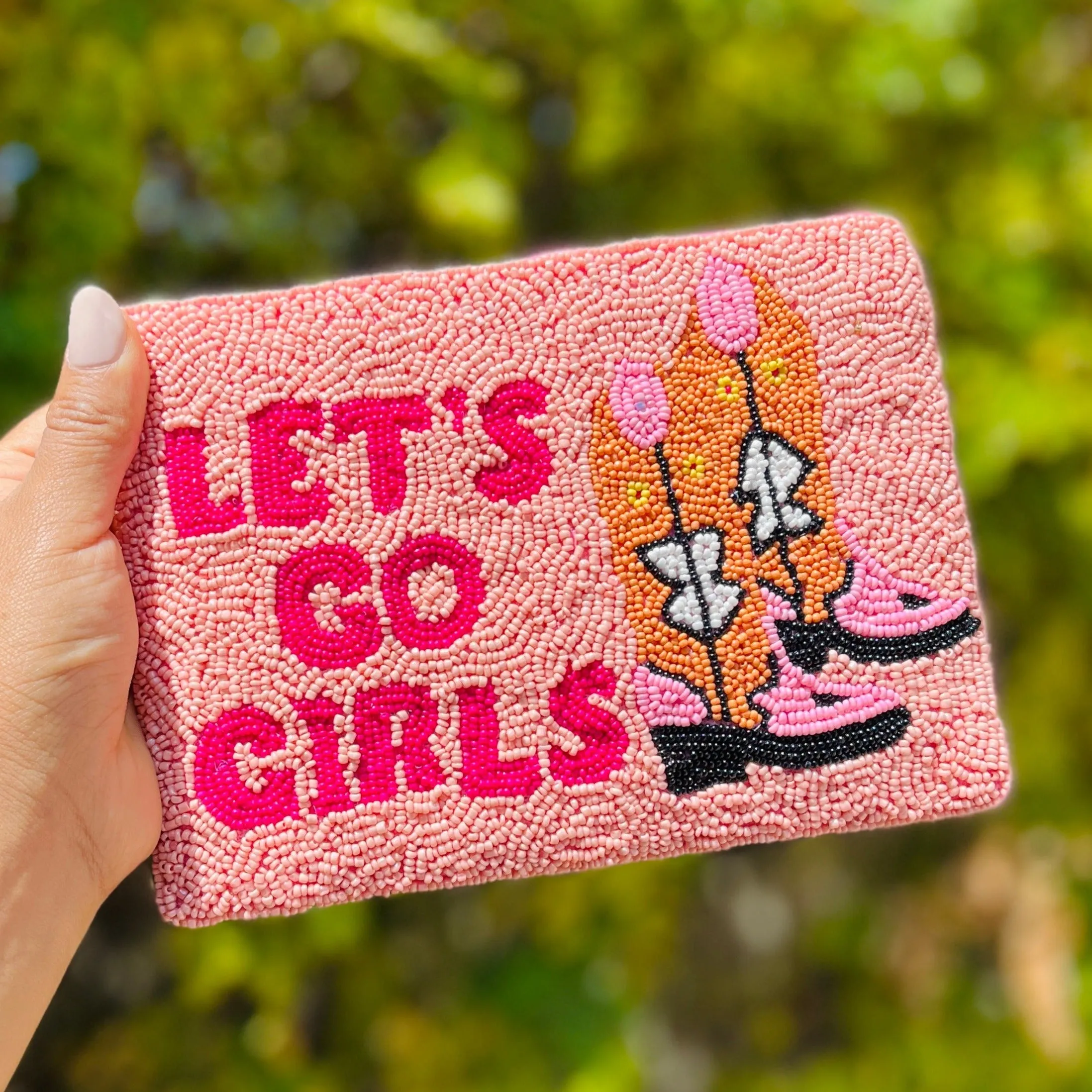 Let's Go Girls Large Beaded Purse