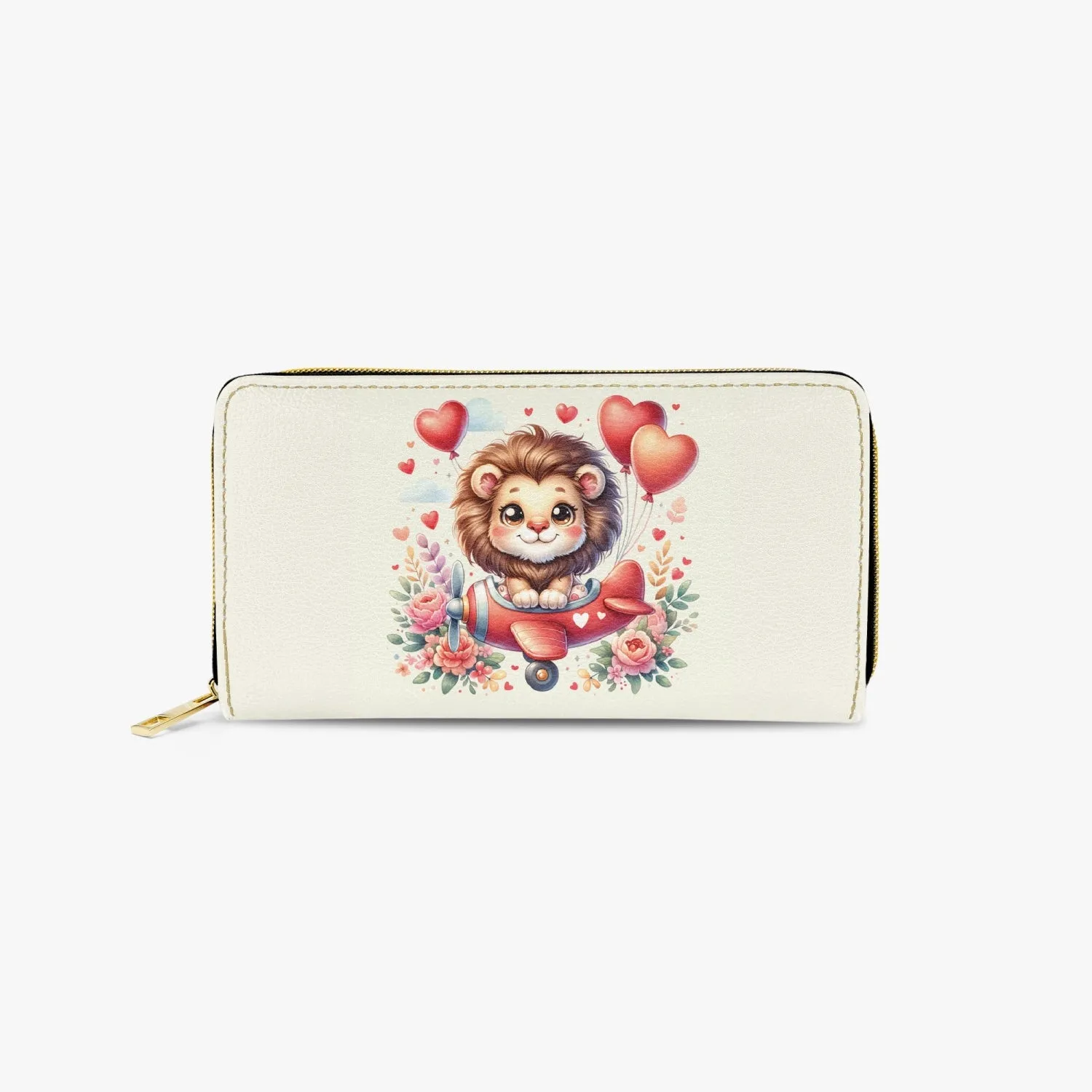 Long Type Zipper Purse - Lion in Plane