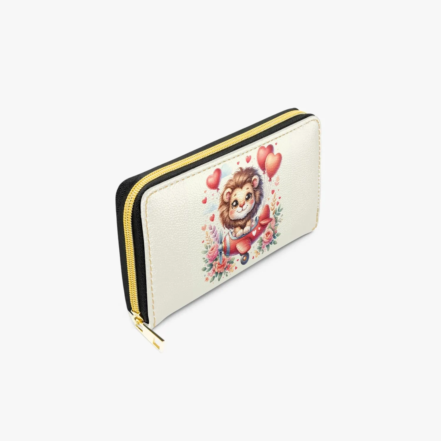 Long Type Zipper Purse - Lion in Plane