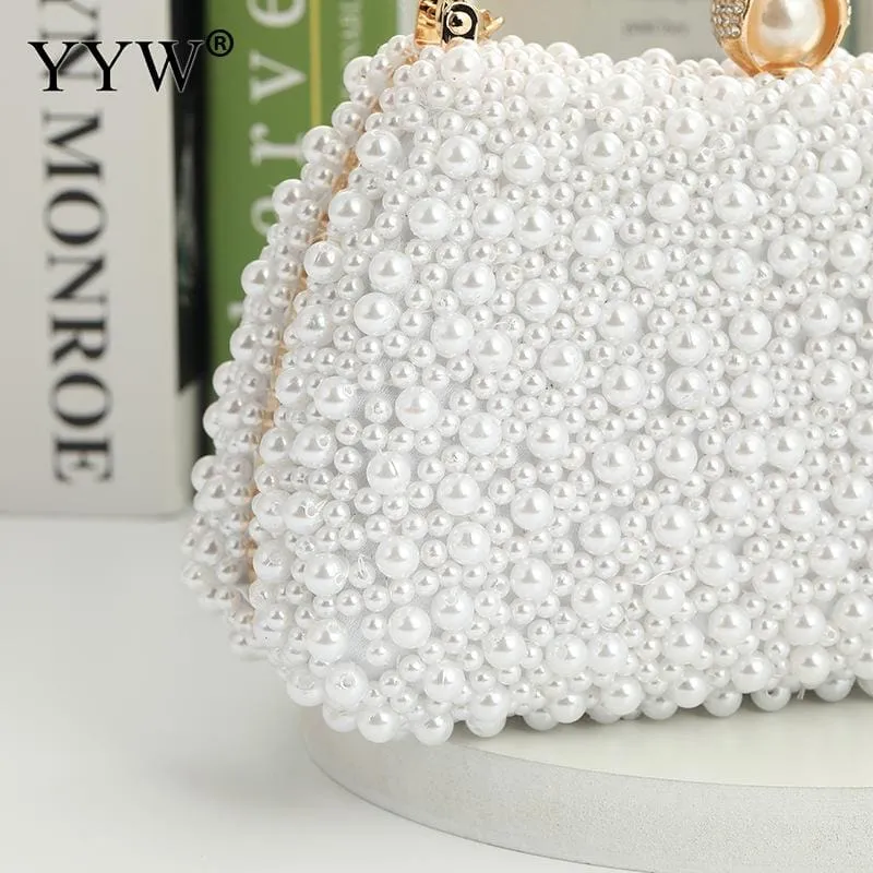 Luxury Pearl Crystal Wedding Clutch