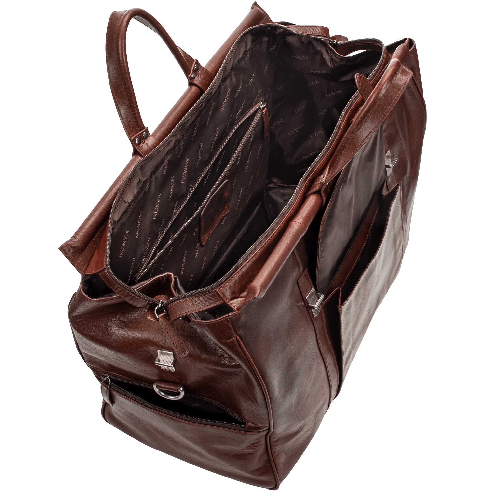 Mancini Leather Buffalo Dowel Rod Carry-on Duffle Bag