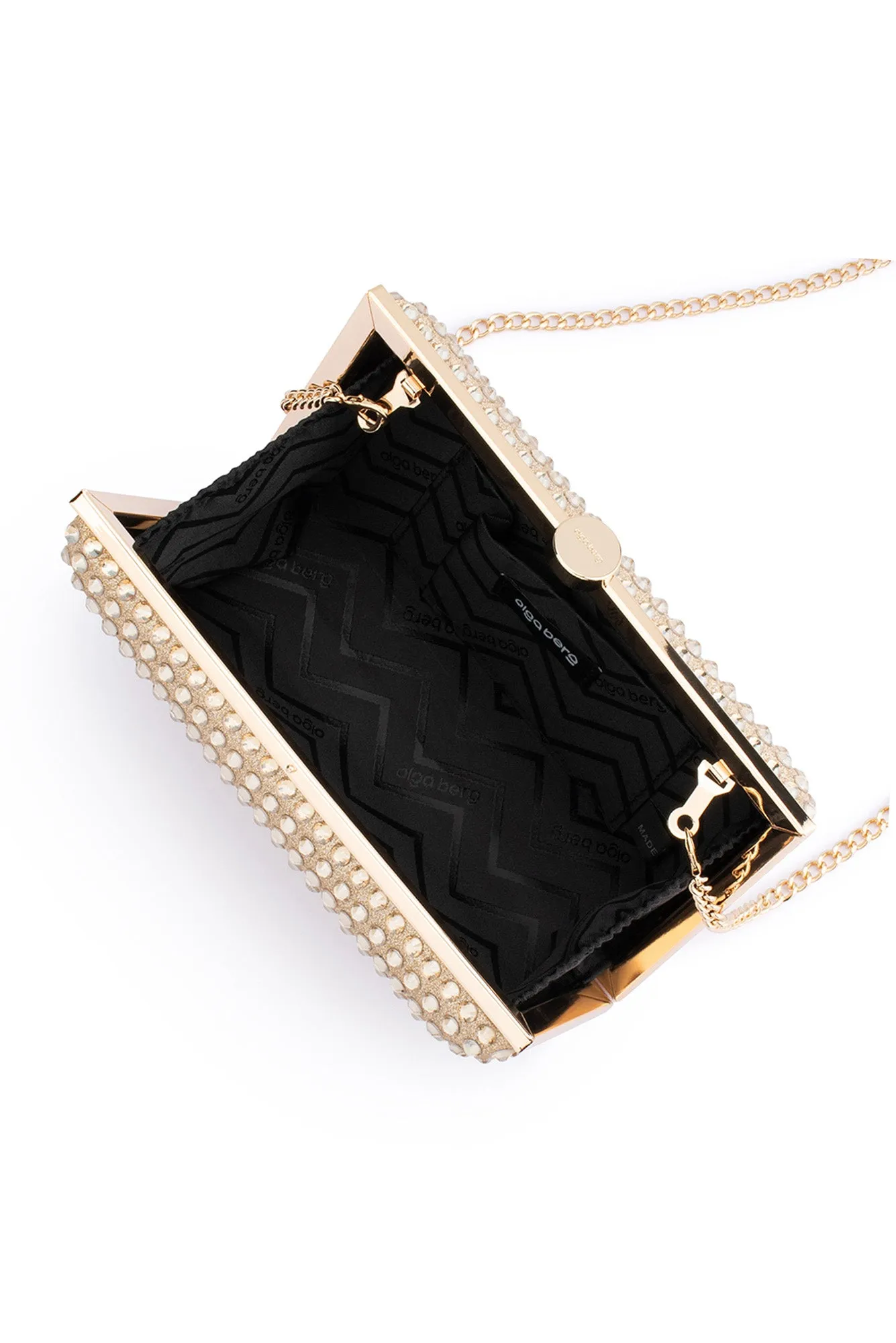 Manuela Gold Diamonte Clutch