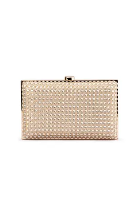 Manuela Gold Diamonte Clutch