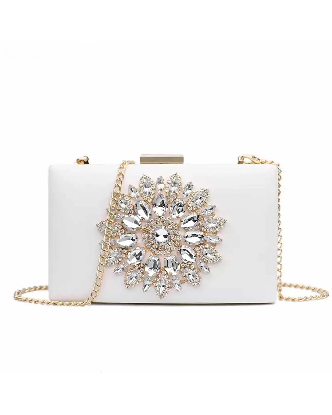 Maya Jewel Clutch - White