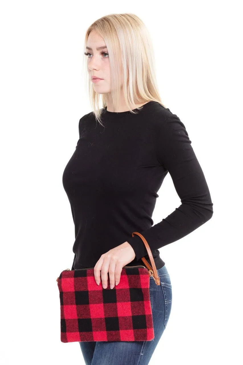 MB0065 BUFFALO PLAID CROSSBODY & WRISTLET BAG