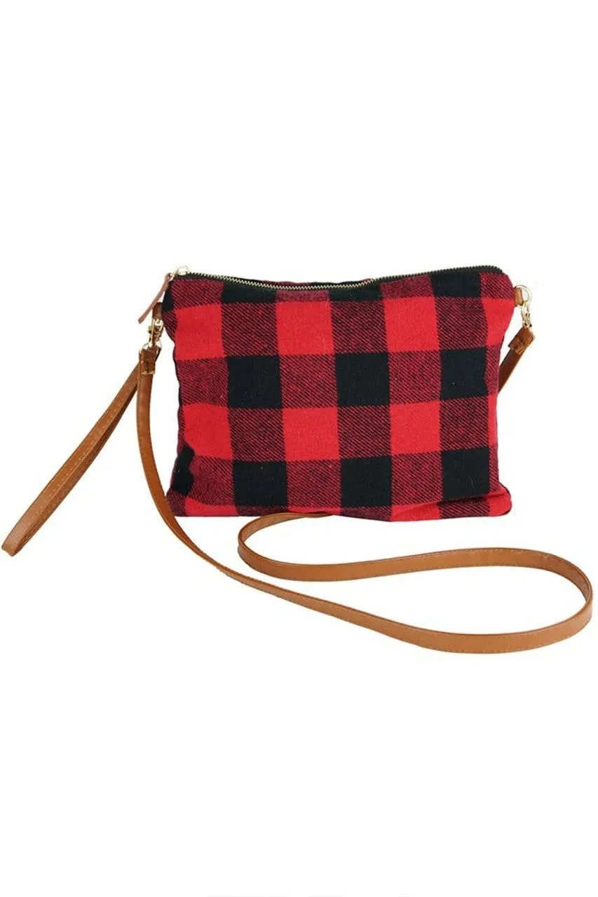 MB0065 BUFFALO PLAID CROSSBODY & WRISTLET BAG