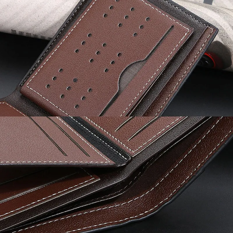 Men Faux Leather Fashion Business Multi Card Slots Foldable Coin Purse Holder Wallet