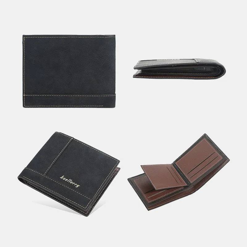 Men Faux Leather Fashion Business Multi Card Slots Foldable Coin Purse Holder Wallet