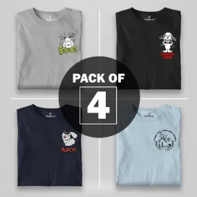 Men Graphic Half Sleeve T-Shirt Combo - Pack of 4