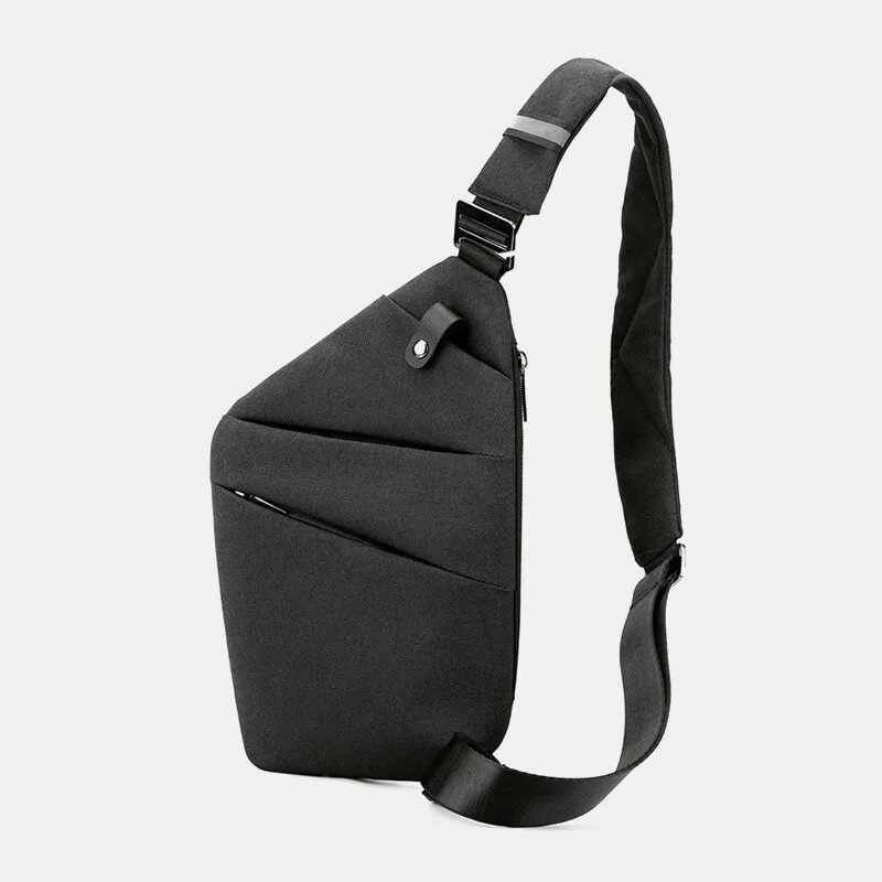 Men Luminous Oxford Multi-pockets Large Capacity Anti-theft Waterproof Crossbody Bag Chest Sling