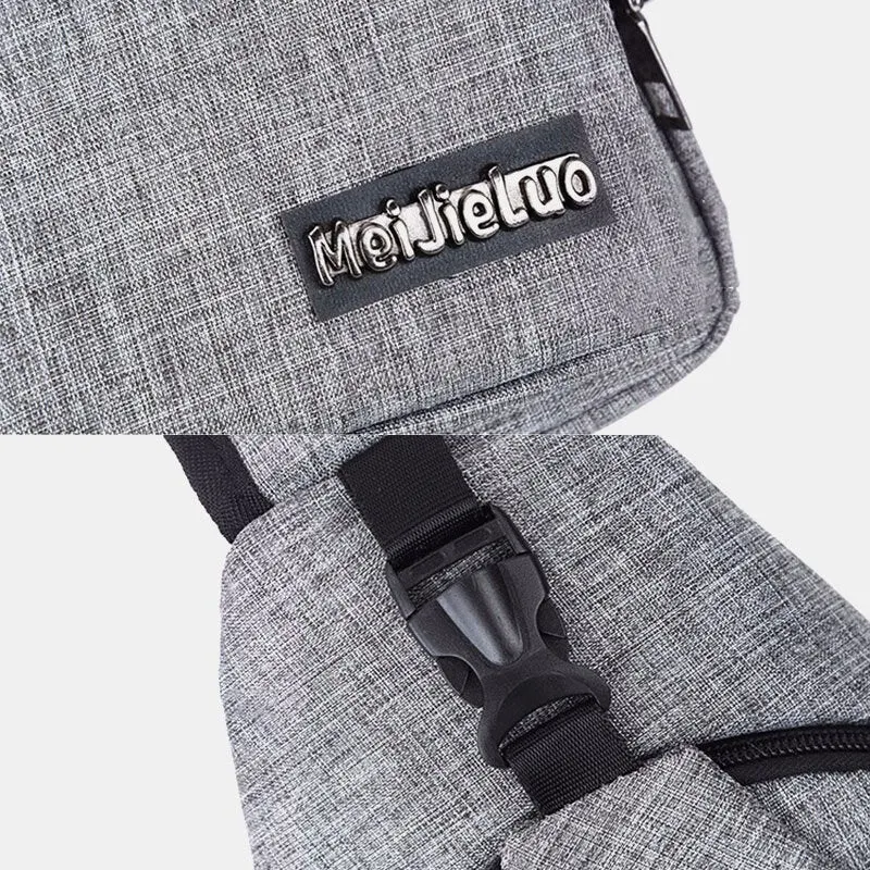 Men Oxford Cloth USB Charging Multi-pocket Large Capacity Waterproof Chest Bag Shoulder