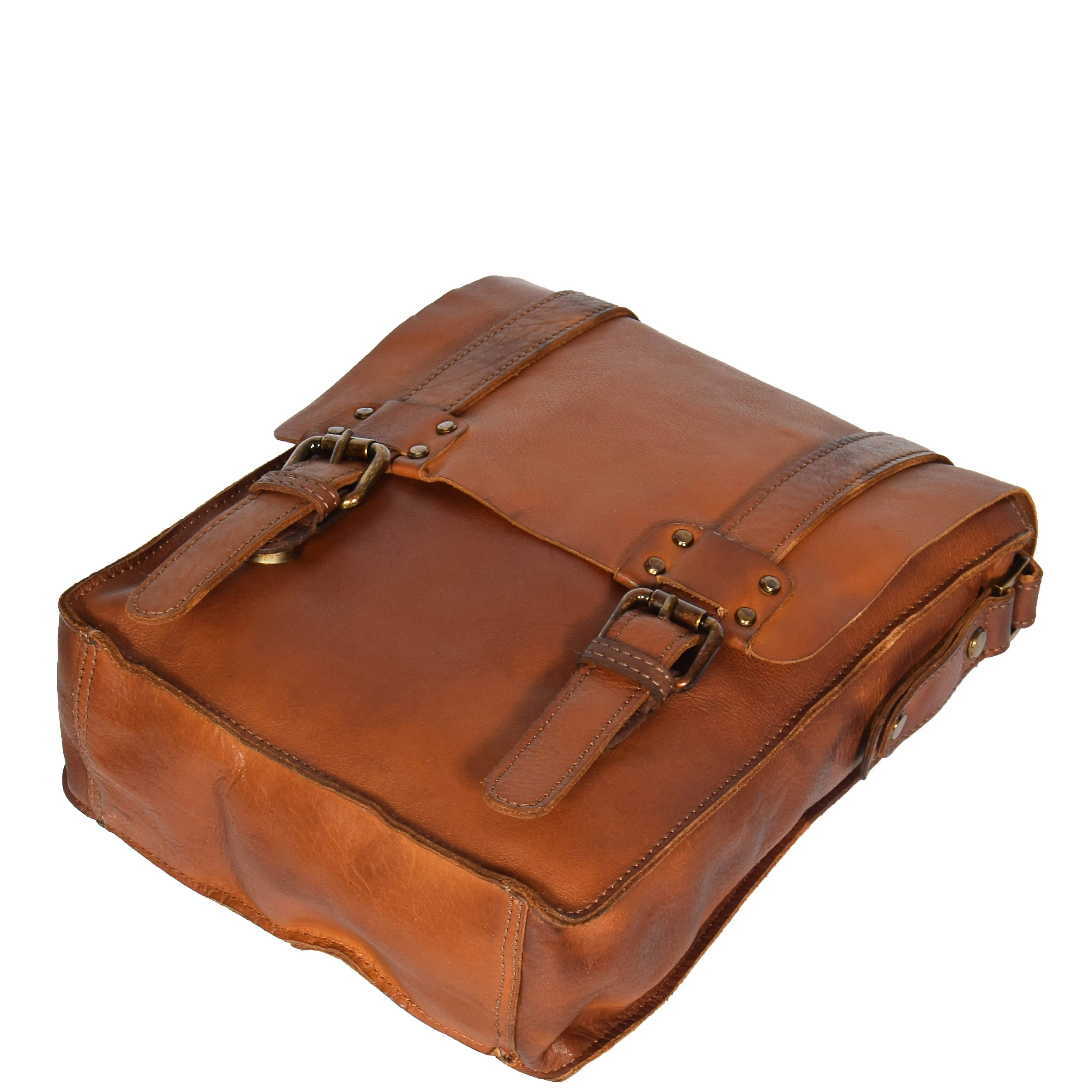 Mens Leather Organiser Flight Bag HOL995 Tan