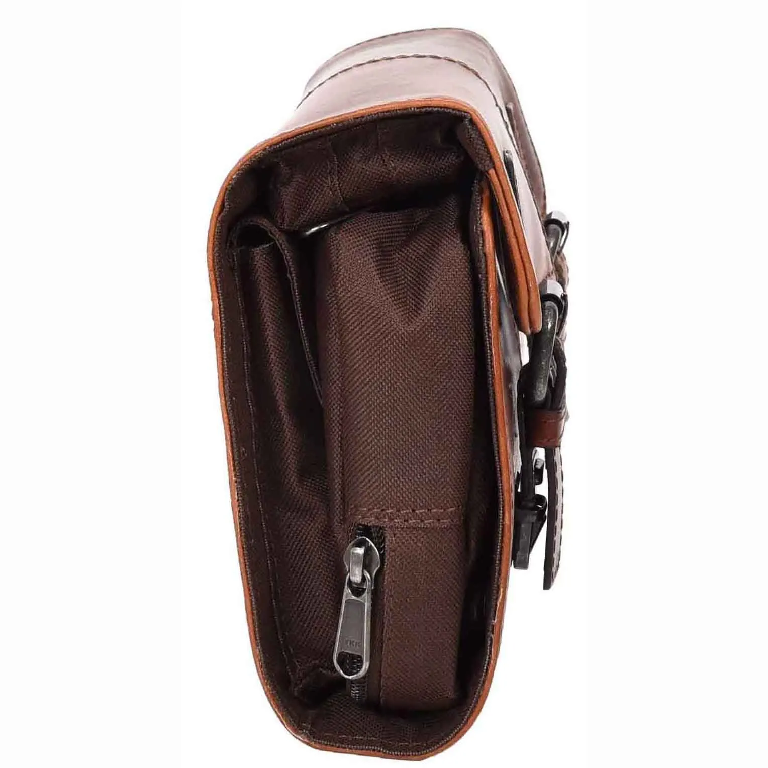 Mens Leather Wash Bag Hanging Cosmetics Toiletry Shaving Kit Travel Bag Link Brown