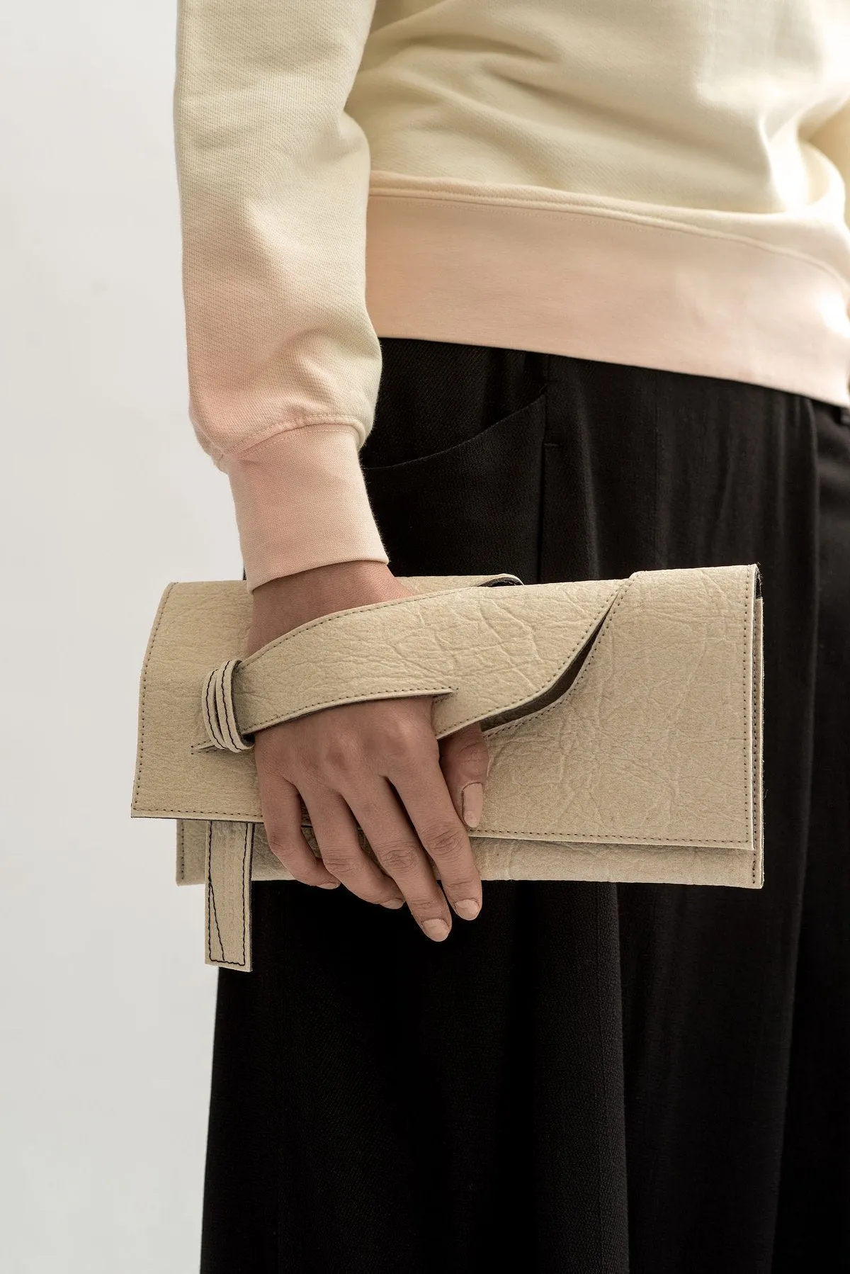 Mini Diagonal Extra Slashed Clutch - Alternative Natural