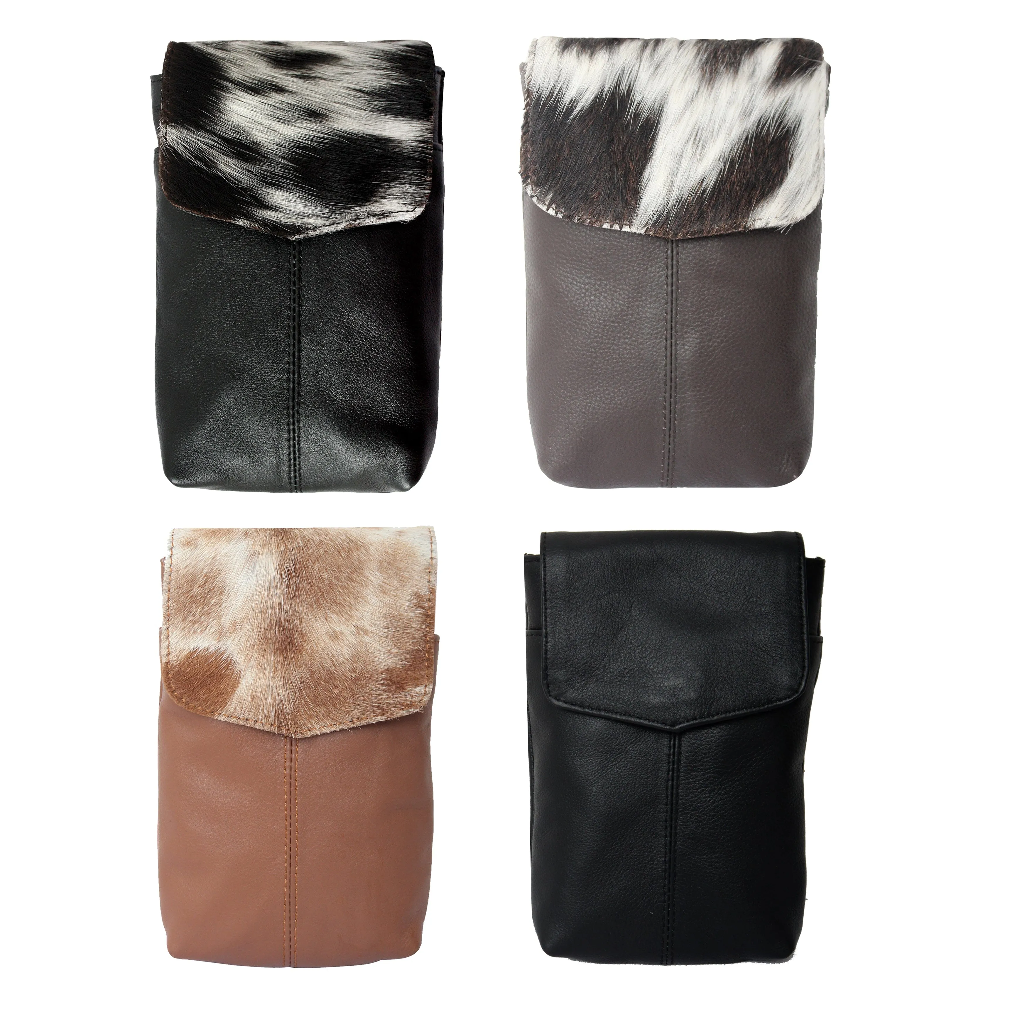 Minimalist Cowhide Leather Pouch Bag