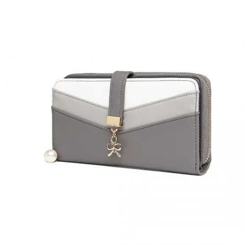 Miss Lulu Mixed Colour Women's Leather Look Clutch Purse - Grey | Elegant & Functional