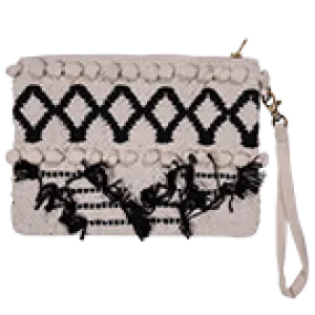 Montego - embellished clutch bag with zip and detachable strap