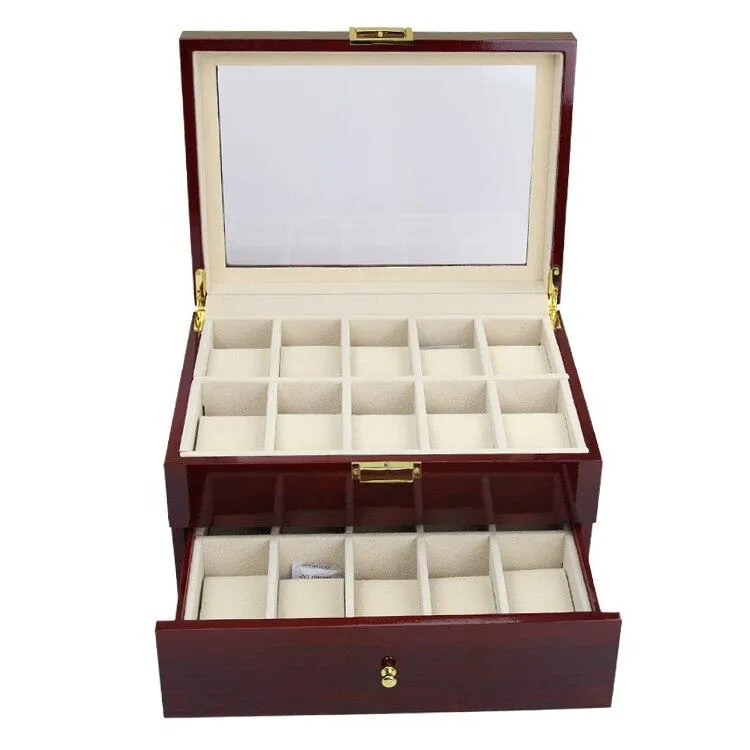 Moreno Wooden Watch Box Organizer 2-20 Slots