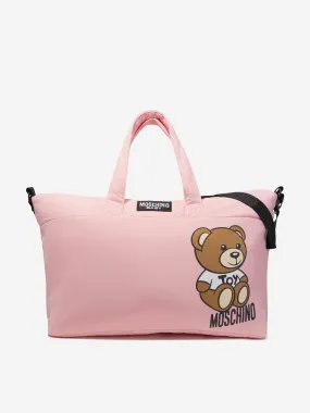 Moschino Baby Girls Teddy Logo Changing Bag in Pink