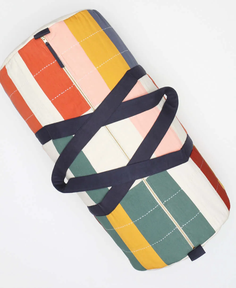 Multi-Check Canvas Duffle Bag