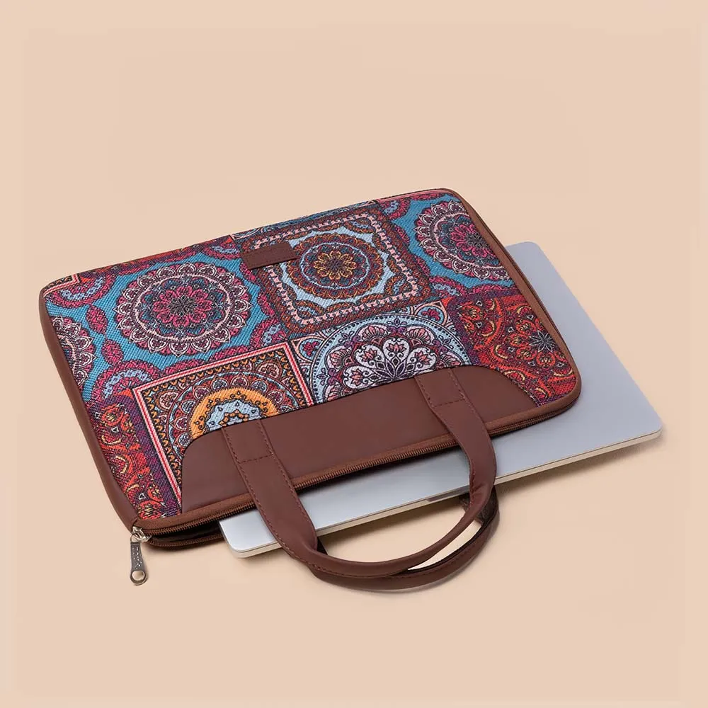 Multicolor Mandala L-Zippered Laptop Sleeve