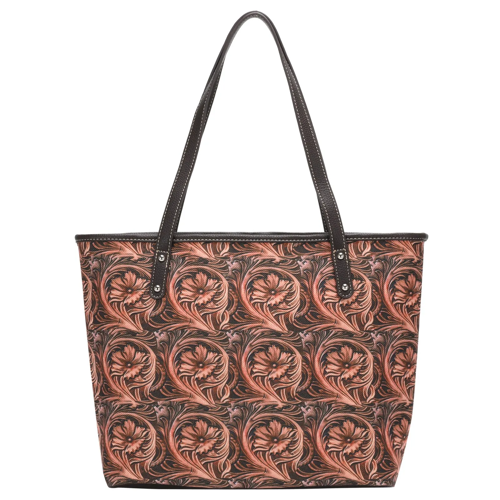 MW1162-8112 Montana West Vintage Floral Print Canvas Tote Bag