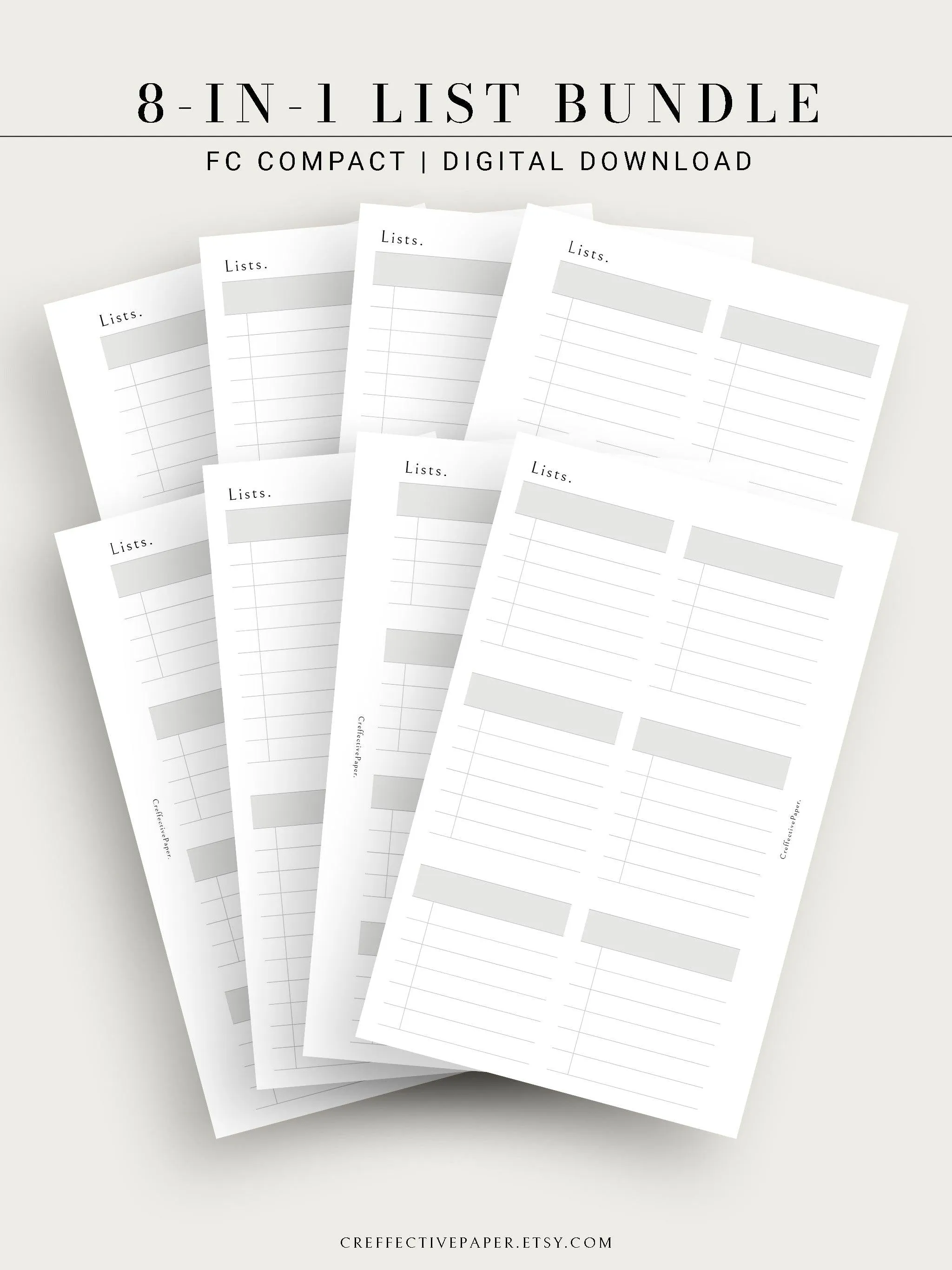 N107 | Checklist Bundle Template to Personalize Category