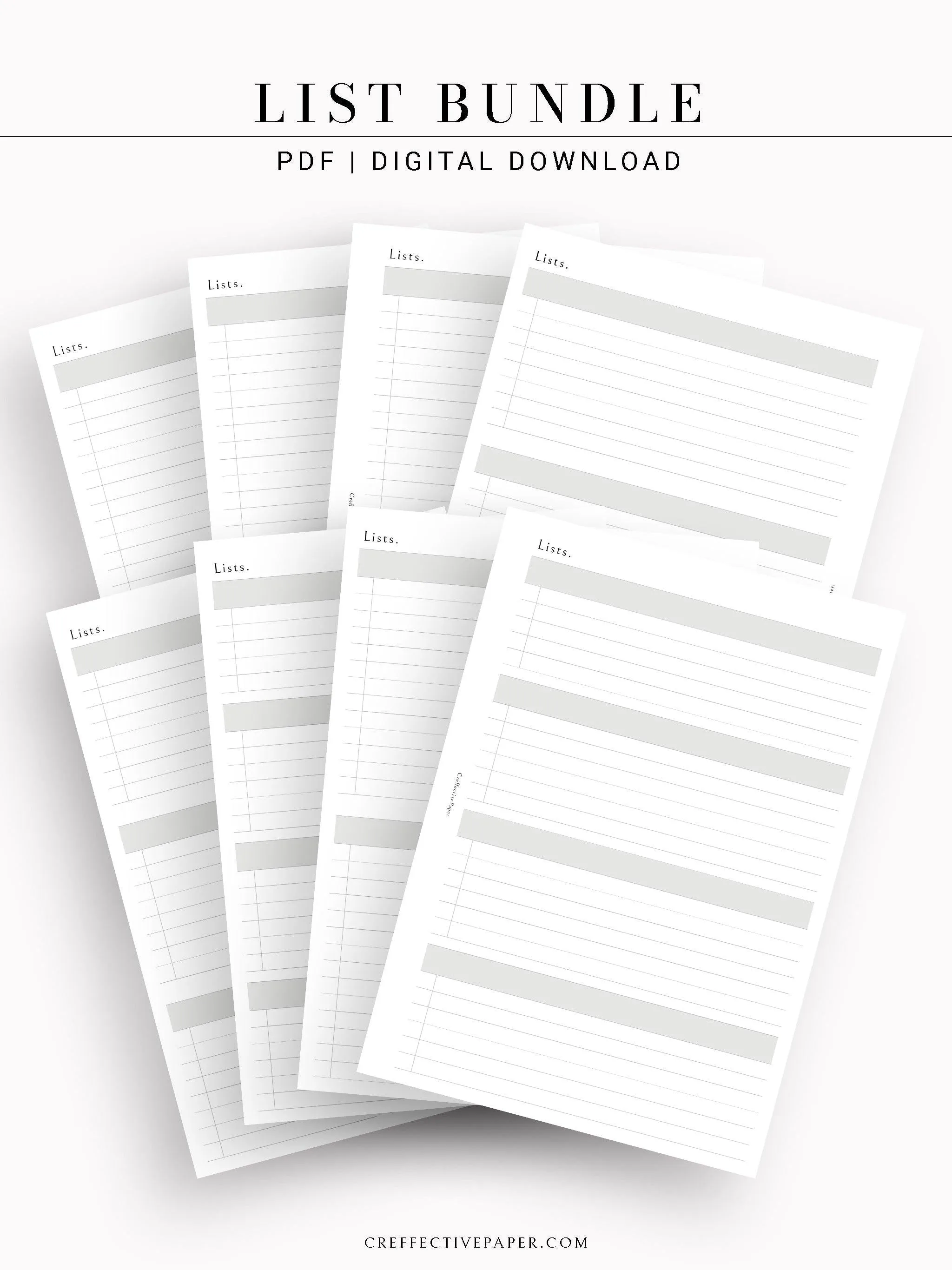 N107 | Checklist Bundle Template to Personalize Category