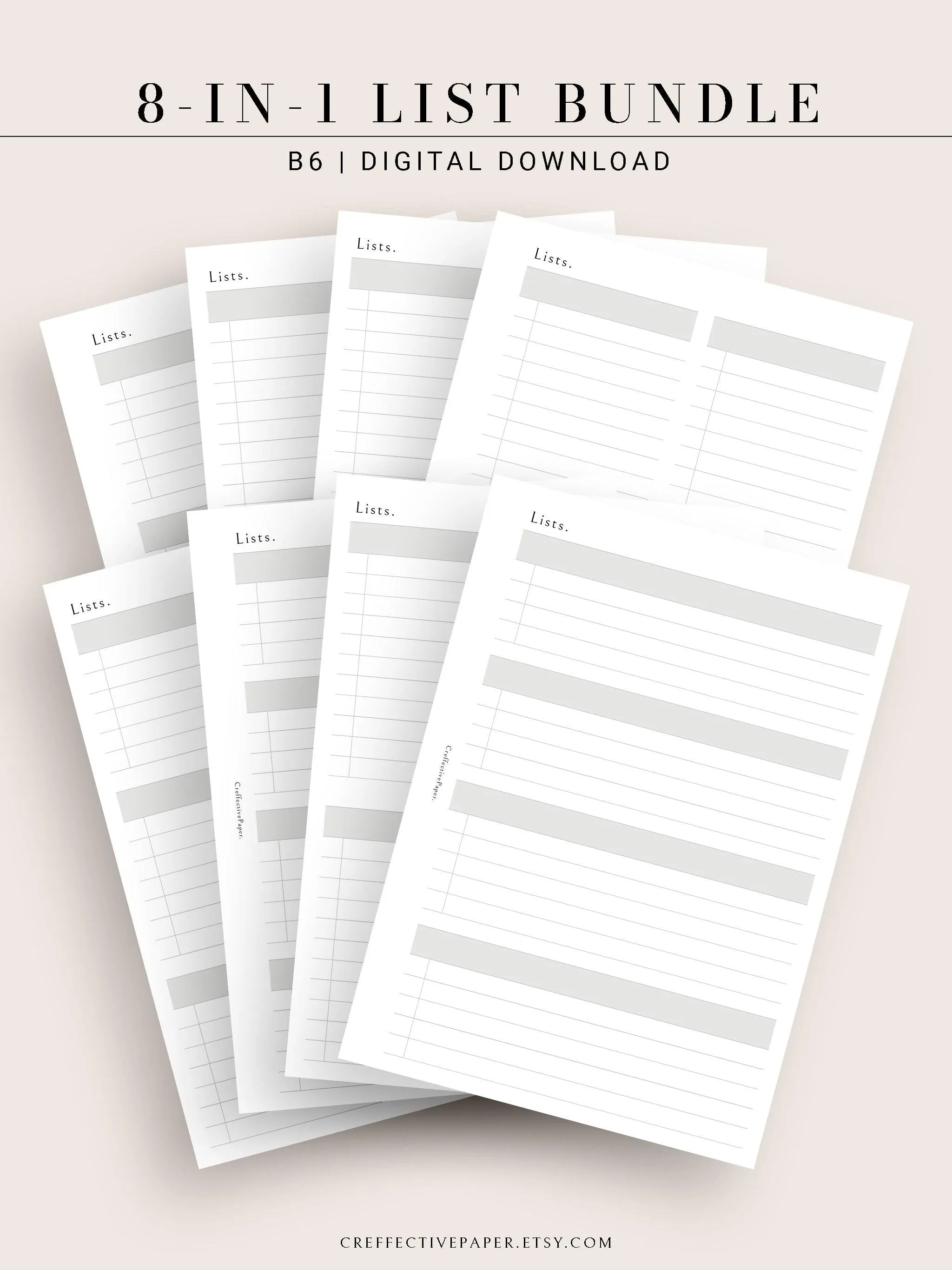 N107 | Checklist Bundle Template to Personalize Category