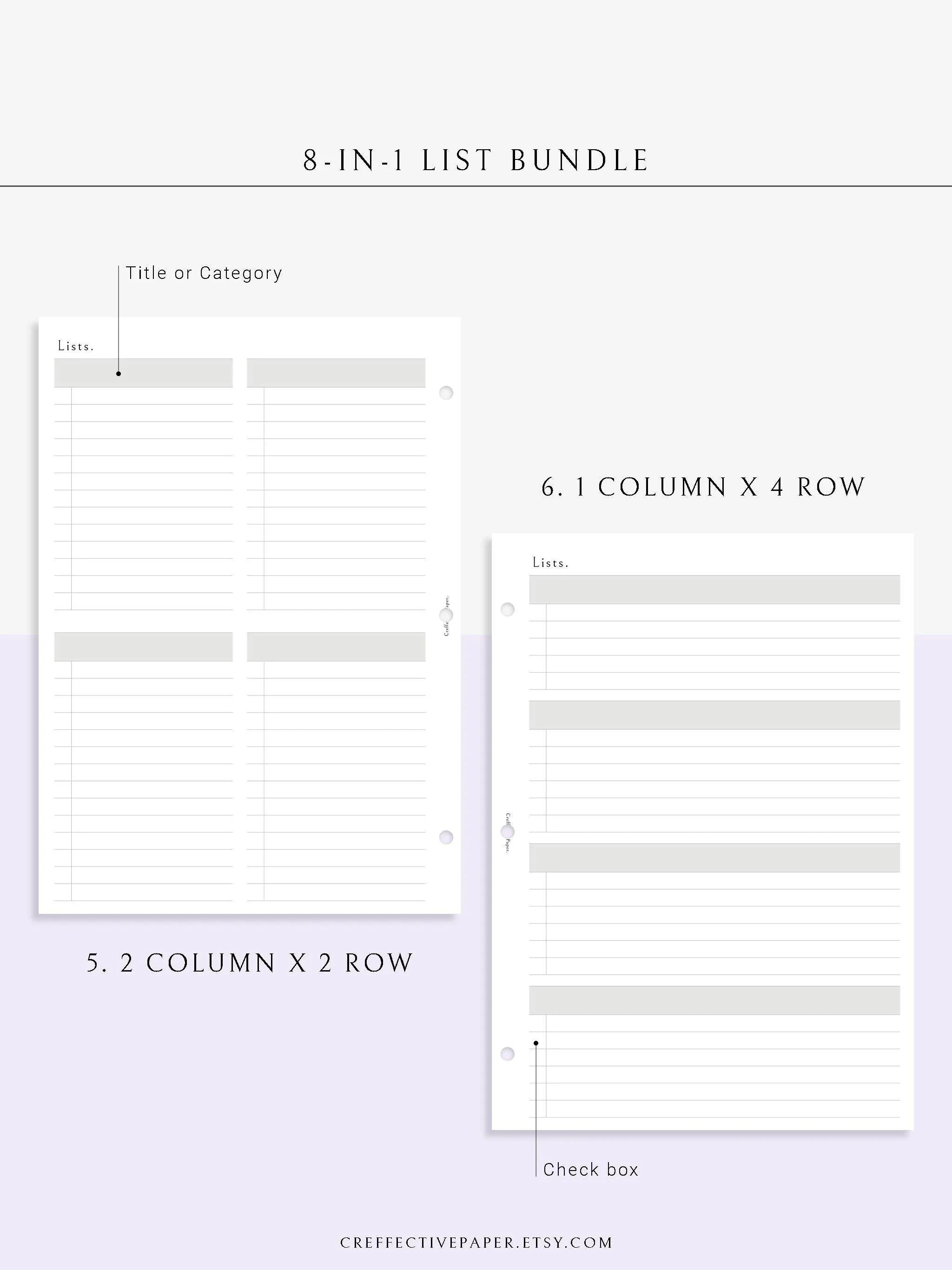 N107 | Checklist Bundle Template to Personalize Category