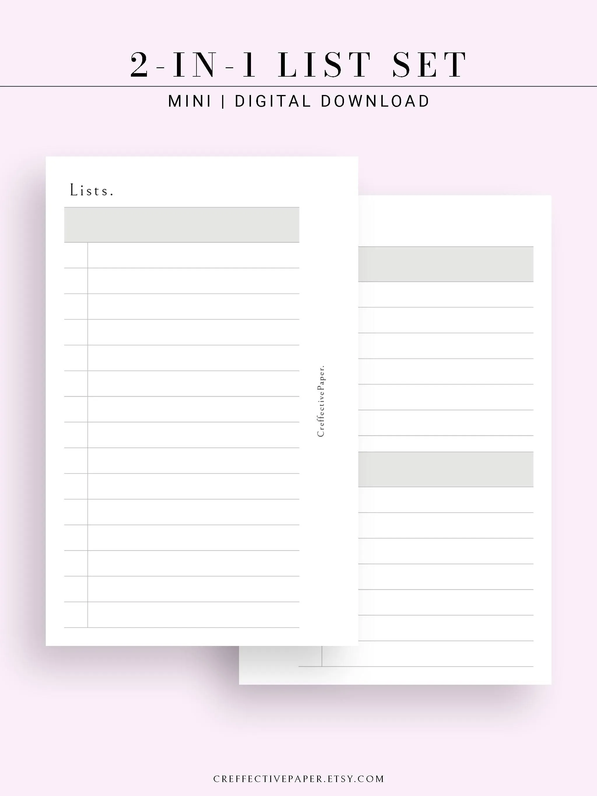 N107 | Checklist Bundle Template to Personalize Category