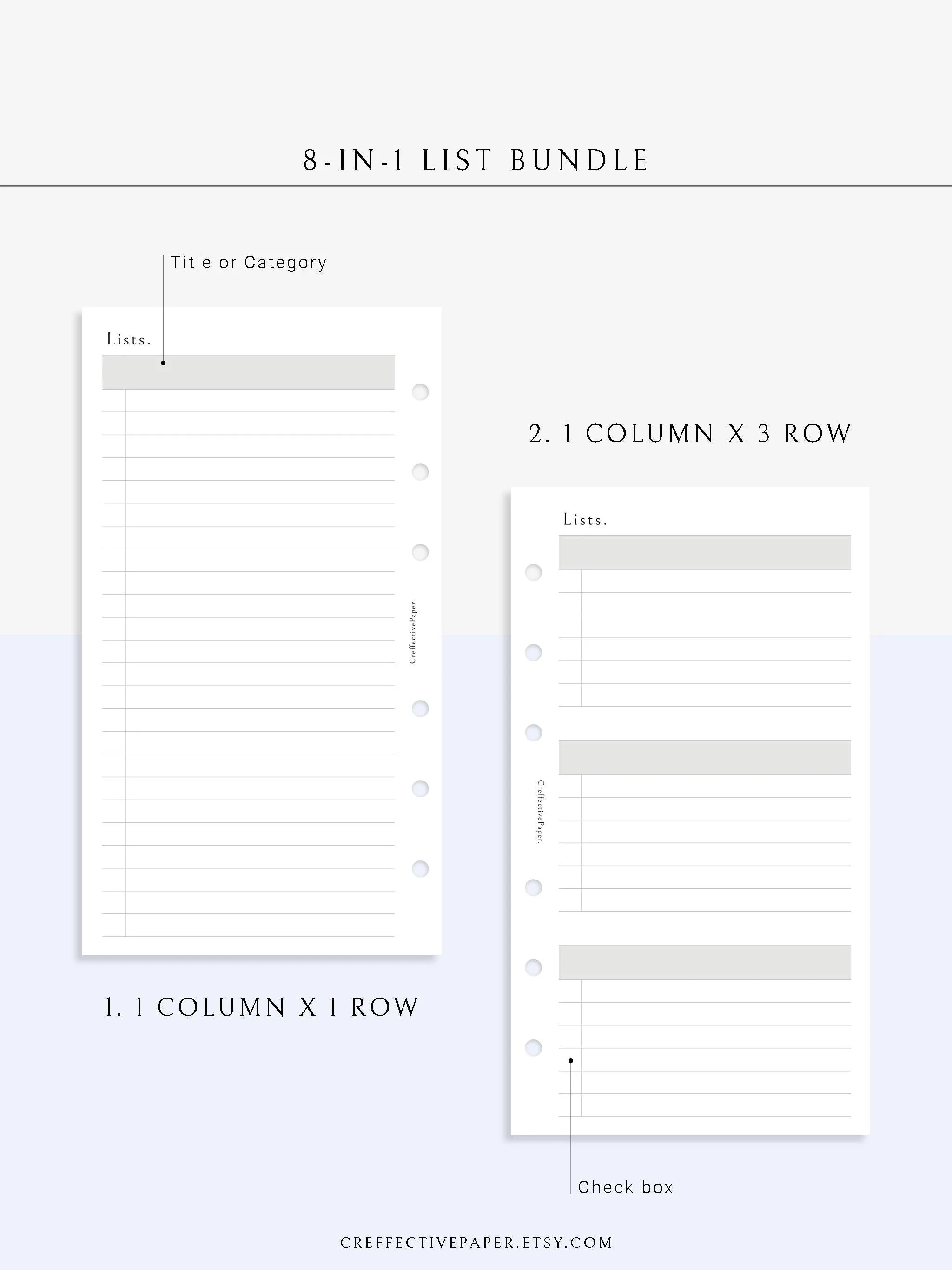 N107 | Checklist Bundle Template to Personalize Category