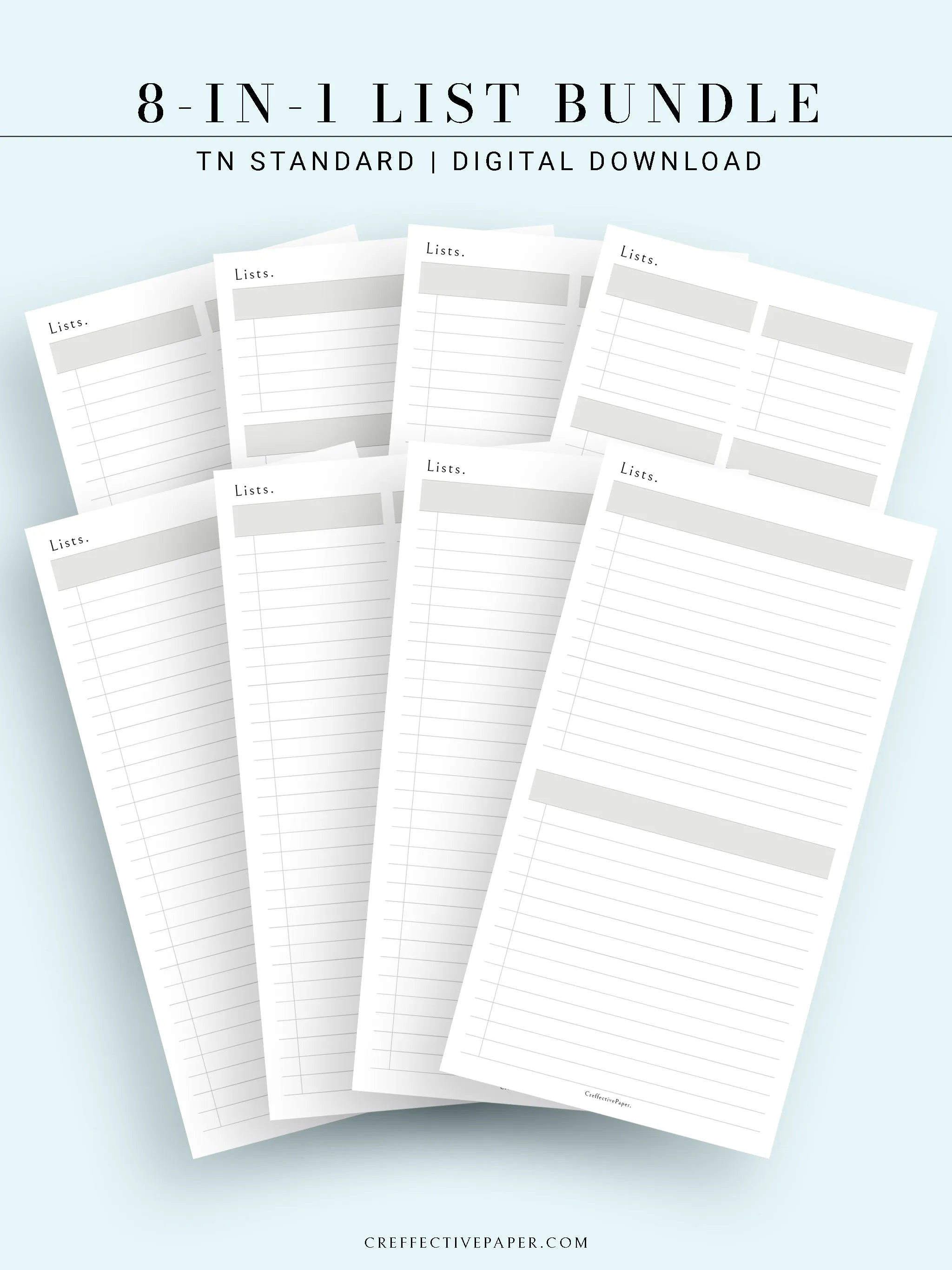 N107 | Checklist Bundle Template to Personalize Category