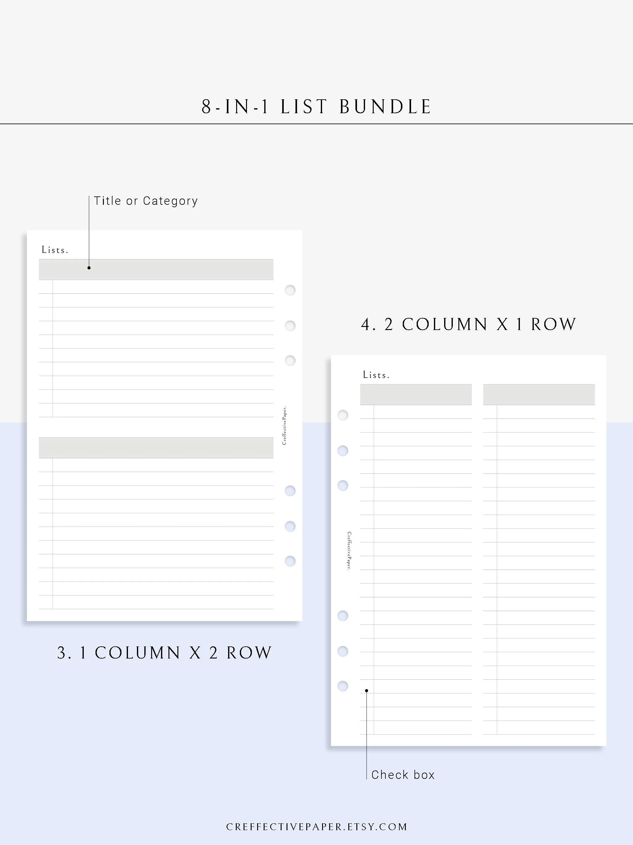 N107 | Checklist Bundle Template to Personalize Category