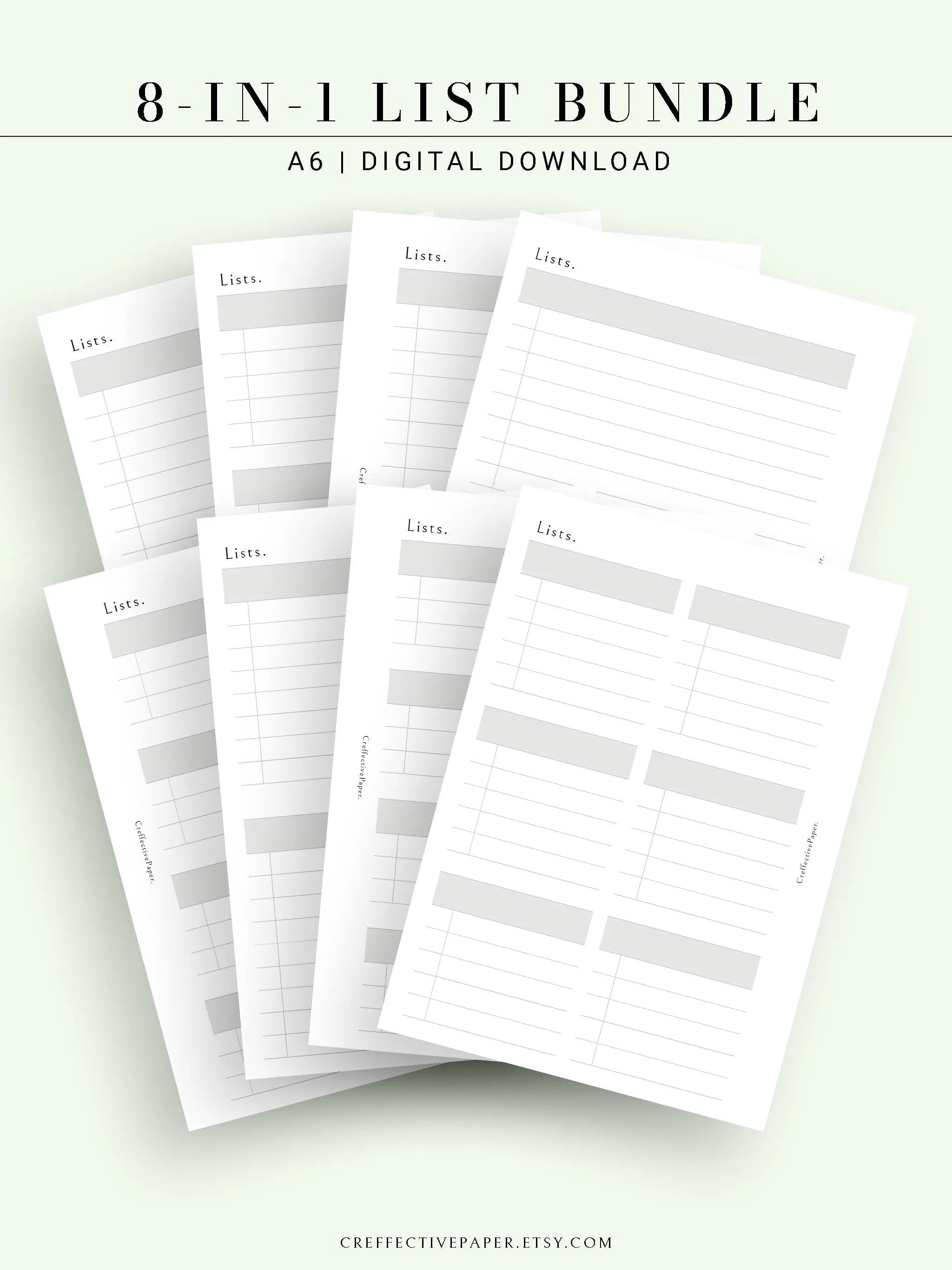 N107 | Checklist Bundle Template to Personalize Category