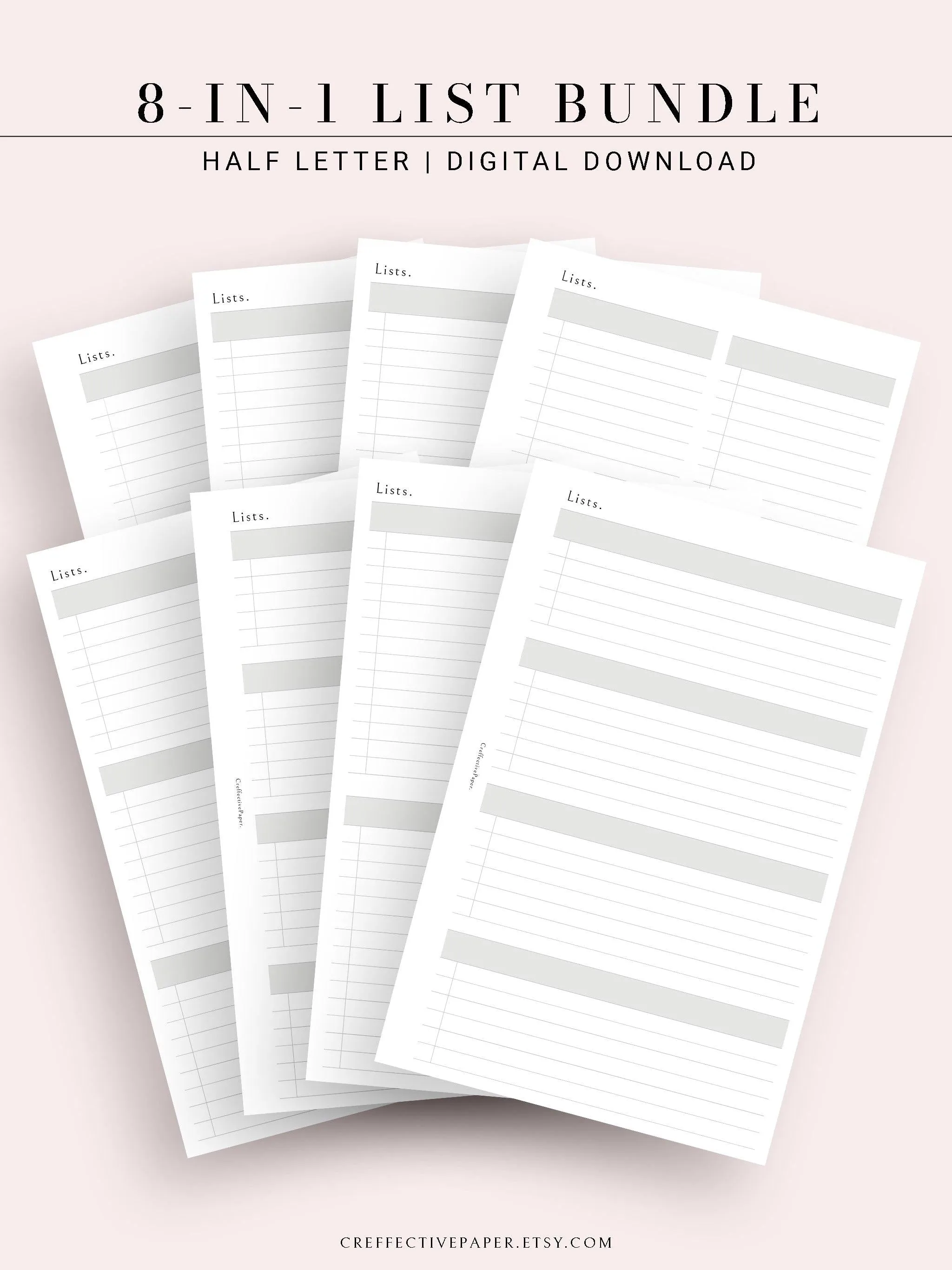 N107 | Checklist Bundle Template to Personalize Category