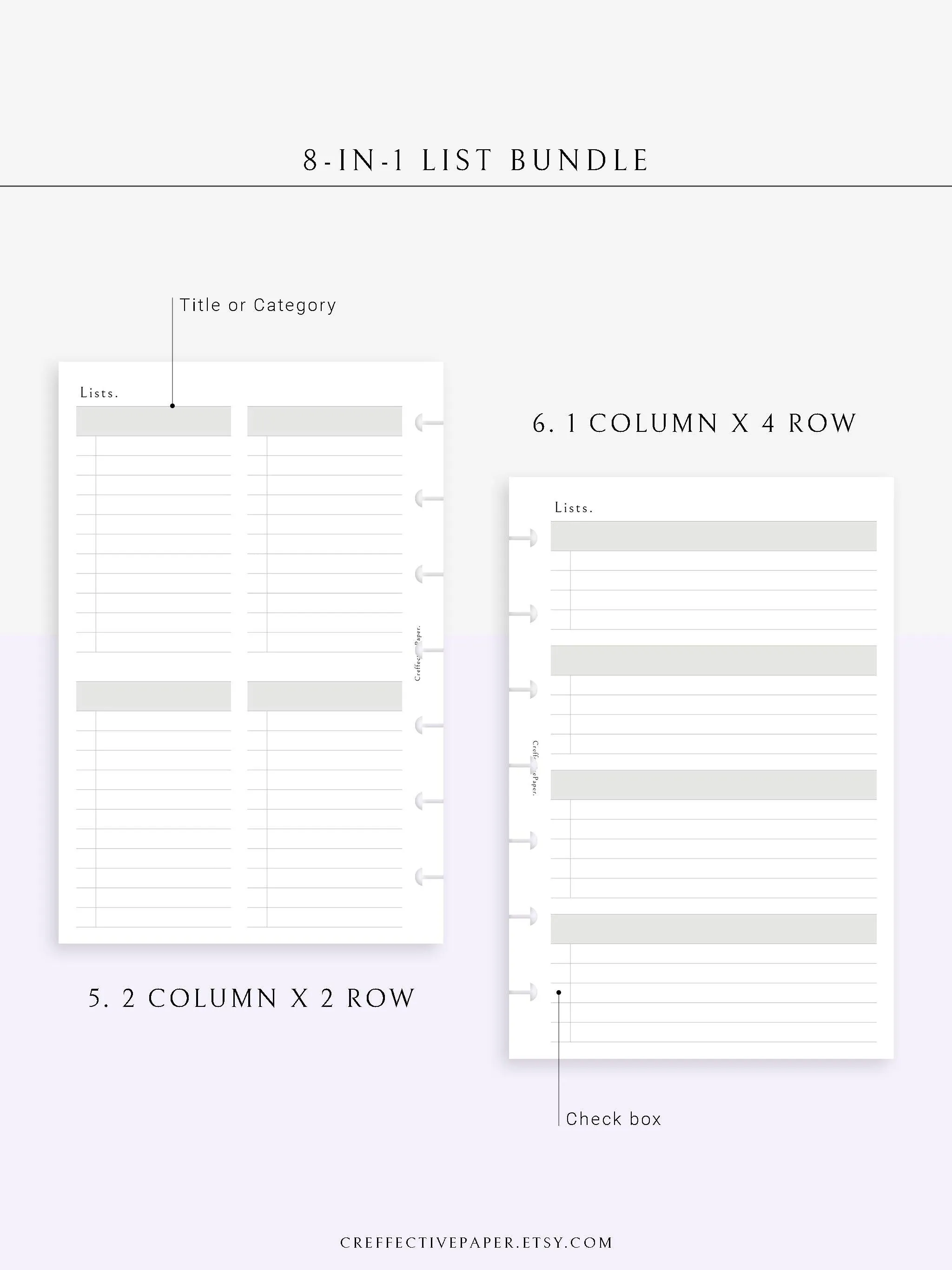 N107 | Checklist Bundle Template to Personalize Category